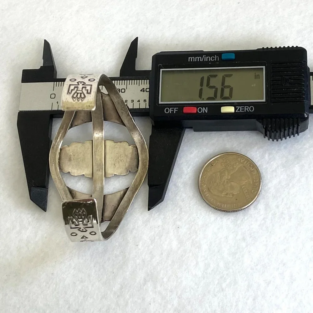 VTG Bell Trading Sterling Silver 925 Southwest Turquoise Wide Band Cuff Bracelet - Picture 15 of 16